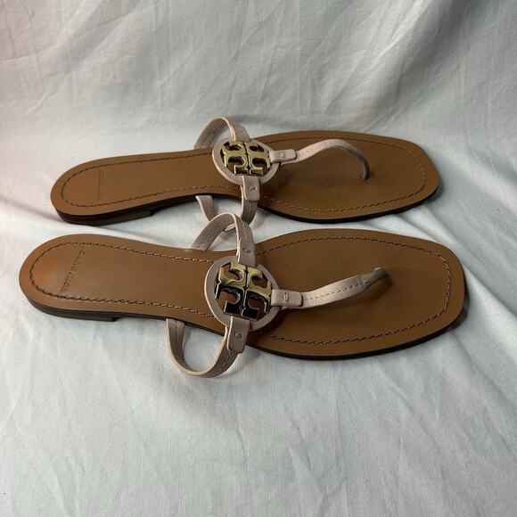 Tory Burch Mini Miller Sandal Square Toe Size 11 M Pink - Picture 3 of 8